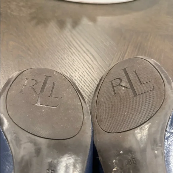 Ralph Lauren Navy Blue Flats 8 - Picture 9 of 9